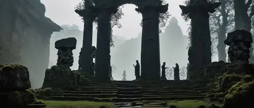 necropolis,shannara,labyrinthian,the ruins of the,ruins,hall of the fallen,ancient city,pillars,morrowind,druids,ancient ruins,ancients,celtic cross,khachkars,irminsul,sentinels,the mystical path,rivendell,avantasia,platforming,Illustration,Black and White,Black and White 33