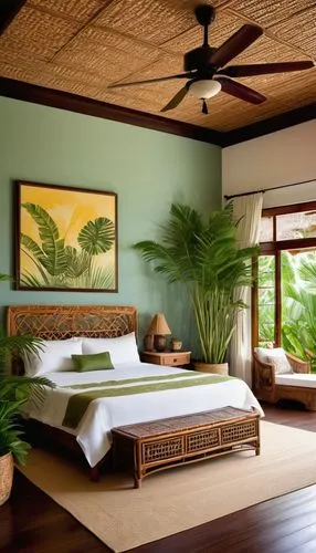 tropical house,tropical greens,amanresorts,stucco ceiling,contemporary decor,interior decoration,interior decor,anantara,holiday villa,tropical island,plantation shutters,patterned wood decoration,home interior,bamboo curtain,sleeping room,cabana,palm leaves,japanese-style room,tropics,wallcoverings,Illustration,Vector,Vector 03