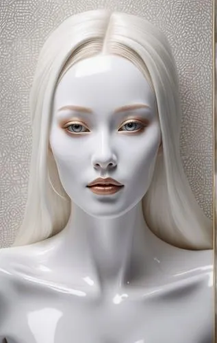 White porcelain skin,realdoll,white lady,pale,white walker,silvery,doll's facial features,cosmetic,natural cosmetic,airbrushed,humanoid,artist's mannequin,porcelain dolls,albino,gradient mesh,beauty f