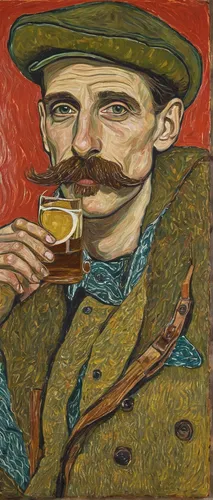 vincent van gough,vincent van gogh,winemaker,snifter,drunkard,ratonero bodeguero andaluz,barman,casement,a drink,apéritif,bombardino,self-portrait,woman drinking coffee,post impressionism,a pint,braque francais,absinthe,a glass of,glass painting,khokhloma painting,Art,Artistic Painting,Artistic Painting 07