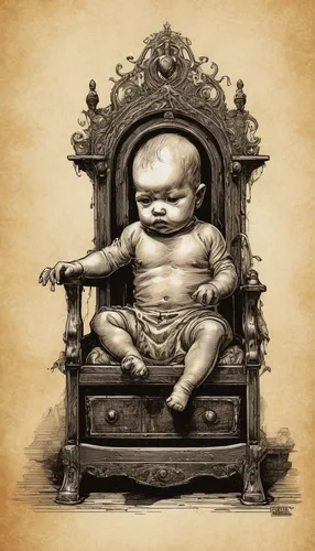 Compose a dark and mysterious poem about vintage babies cursed with supernatural powers.,infant,baby carriage,little buddha,baby frame,throne,cherub,baby in car seat,room newborn,newborn,infant bed,th