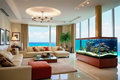 luxury home interior,fish tank,great room,oceanfront,modern living room,beautiful home,ocean view,penthouses,oceanview,interior modern design,living room,contemporary decor,marine tank,luxury property,modern decor,livingroom,reef tank,fisher island,luxury home,family room,Conceptual Art,Sci-Fi,Sci-Fi 19