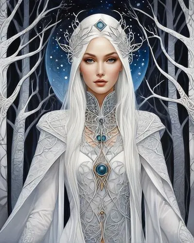 the snow queen,white rose snow queen,suit of the snow maiden,ice queen,eternal snow,fantasy art,elven,fantasy portrait,winterblueher,sorceress,priestess,blue enchantress,white snowflake,ice princess,fantasy picture,the enchantress,white lady,snow white,elsa,winter rose,Art,Artistic Painting,Artistic Painting 44
