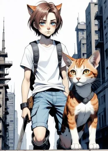 genda,ritriver and the cat,two cats,hanji,worldcat,street cat