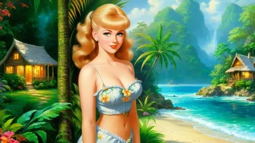 hawaiiana,retro pin up girl,pin-up girl,pin up girl,pin ups,summer background,beach background,mermaid background,retro pin up girls,candy island girl,pin-up model,blue hawaii,landscape background,pin-up girls,the blonde in the river,pin up girls,tropicale,the sea maid,amphitrite,valentine day's pin up