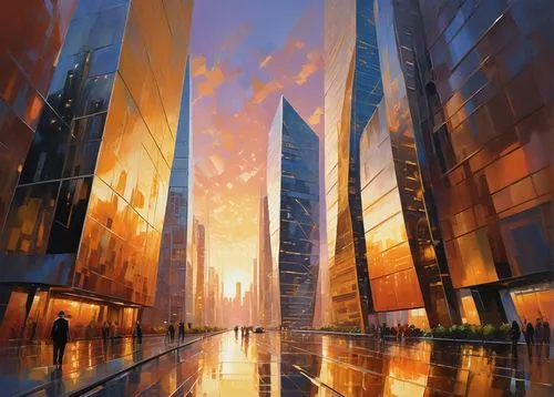 skyscrapers,cityscape,city scape,coruscant,futuristic landscape,cybercity,city buildings,skyscraper,tall buildings,world digital painting,cityscapes,metropolis,glass building,skyscraping,futuristic architecture,urban towers,dubay,buildings,shard of glass,the skyscraper,Conceptual Art,Oil color,Oil Color 10