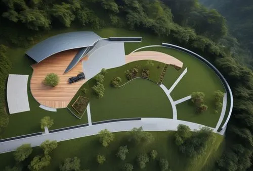 3d rendering,highway roundabout,golf resort,amphitheater,ecovillages,sky space concept