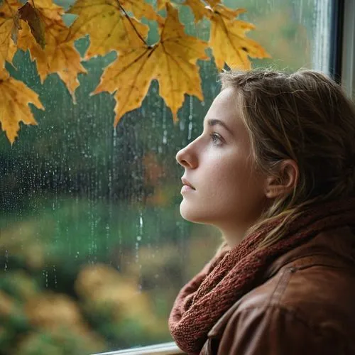 depressed woman,rainy day,in the rain,autumn mood,longing,woman thinking,the autumn,contemplation,just autumn,thoughtful,autumn season,in thoughts,in the autumn,sad woman,worried girl,melancholy,in the fall,contemplative,autumn motive,fall,Photography,General,Commercial