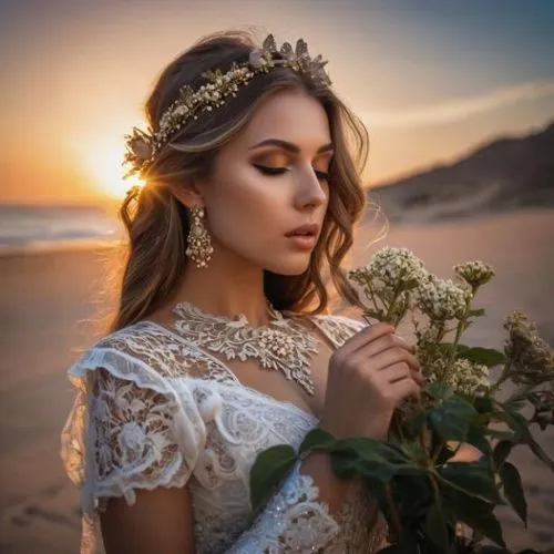 bridal jewelry,romantic portrait,beautiful girl with flowers,romantic look,gold filigree,bridal dress,anastasiadis,sun bride,golden lilac,flower crown,yevgenia,golden wreath,liliya,enchantment,enchant