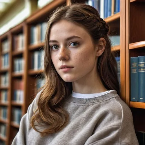 librarian,portrait of a girl,girl studying,kotova,hazelius,belorusskaya,sweatshirt,young woman,girl in t-shirt,young girl,shelkovskaya,kiernan,olsen,girl portrait,freja,maia,elizaveta,belenkaya,aspandiyarova,mihailova,Photography,General,Realistic