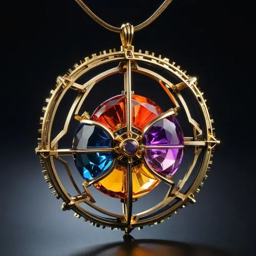 a necklace made out of different colored glass pieces,pendulum,agamotto,chakra square,pendant,dharma wheel,gyroscope,Photography,General,Fantasy