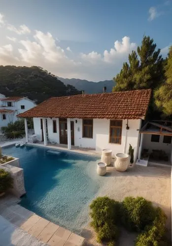 holiday villa,pool house,luxury property,skopelos,luxury home,roof landscape,sveti stefan,house by the water,beautiful home,private house,villas,dunes house,holiday home,greek island,villa,the baleari