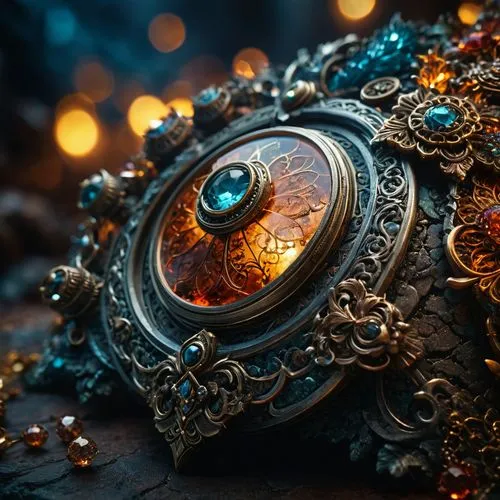 peacock eye,ornate pocket watch,ornate,steampunk gears,aranmula,baroque,Photography,General,Fantasy