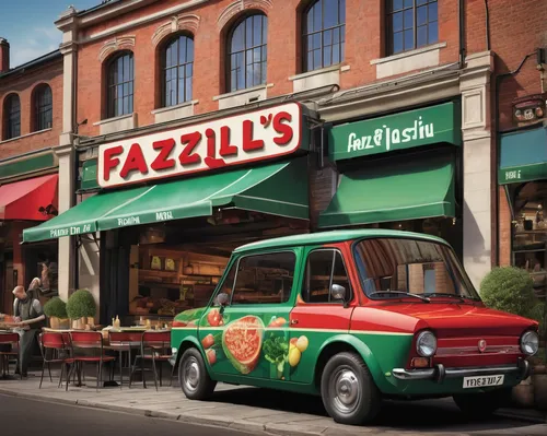 fiat 125,fiat 124,fiat 127,polski fiat 125p,austin fx4,austin a40 farina,fiat 1200,fiat 126,falafel,fiat 600,fiat abarth 850tc berlina,fast food restaurant,polish fiat 126p,fiat 850,pizza supplier,fiat 147,ford freestyle,fiat 2800,vintage vehicle,fiat 1100,Conceptual Art,Sci-Fi,Sci-Fi 25