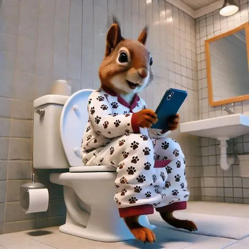 photo shoot in the bathroom,squirell,relaxed squirrel,alvin,reading the newspaper,scrat,bathrobe,flushed,taking a bath,relaxing reading,foxvideo,readership,squirreled,squirreling,pooping,squirrely,toilette,starfox,bathrobes,banyo