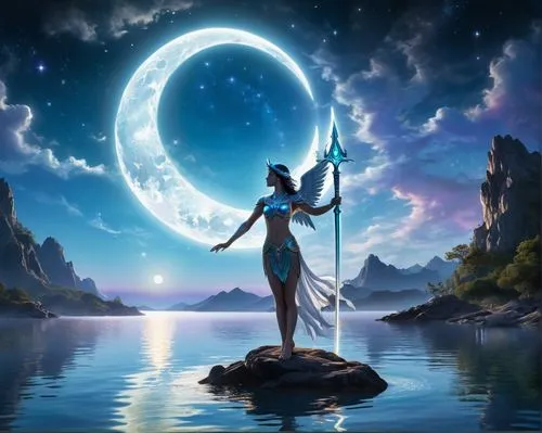 inanna,neith,nephthys,lord shiva,amphitrite,blue enchantress,selene,fantasy picture,god shiva,kitana,violinist violinist of the moon,moon and star background,zodiac sign libra,shiva,inara,blue moon,djinn,hecate,the zodiac sign pisces,lunae,Illustration,Realistic Fantasy,Realistic Fantasy 20