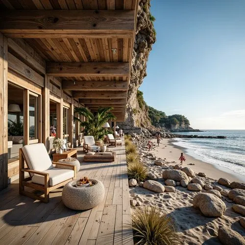 esalen,beach restaurant,beachfront,wood and beach,lefay,beach resort,oceanfront,beach house,carmel by the sea,the hotel beach,wooden decking,beach bar,laguna beach,alassio,seaside view,chalet,beachside,amanresorts,trabocchi,beachhouse