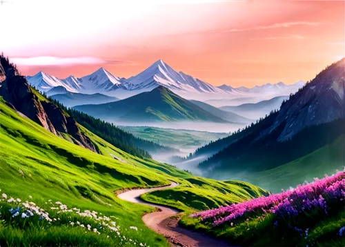 alpine landscape,purple landscape,landscape background,mountain landscape,mountain scene,mountainous landscape,mountain slope,fantasy landscape,high alps,mountains,nature background,mountainside,nature landscape,mountain road,mountain valley,salt meadow landscape,springtime background,world digital painting,high landscape,mountain world,Conceptual Art,Sci-Fi,Sci-Fi 04