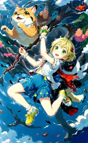 yachi,neenan,kururi,underwater background,printemps,creek,jump river,flying girl,nautical children,lissa,open sea,at sea,darjeeling,floaty,float,oceanica,touhou,nautical star,isabelle,mermin,Anime,Anime,Traditional