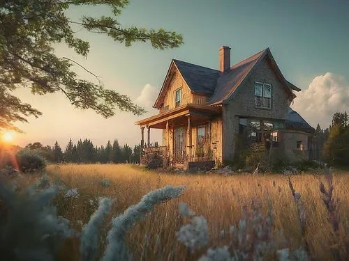 sun sunrise,summer cottage,country cottage,beautiful home,little house,lonely house,house in the forest,wooden house,home landscape,the cabin in the mountains,abandoned house,house in mountains,house 