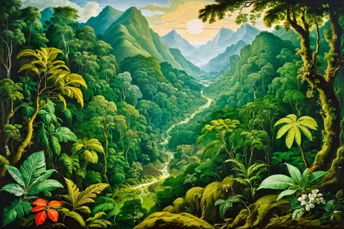 rainforest,dominica,tropical jungle,rain forest,forest landscape,tropical and subtropical coniferous forests,garden of eden,mountain scene,pachamama,mountainous landscape,river landscape,jungle,jamaica,kauai,viñales valley,valdivian temperate rain forest,la palma,green landscape,el dorado,the forests