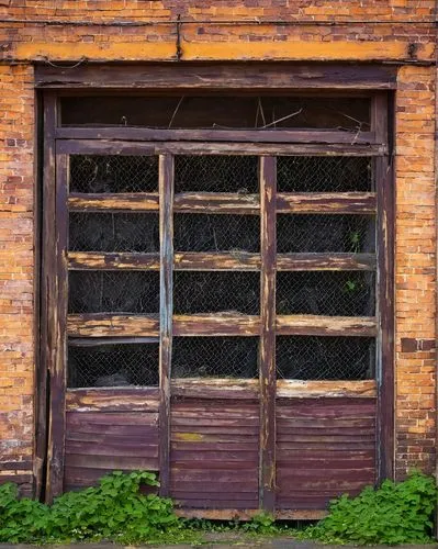 Abandoned architectural salvage yard, Memphis TN, old worn-out buildings, rusty metal scraps, vintage wooden planks, broken bricks, antique doors, ornate windows, distressed finishes, overgrown with w