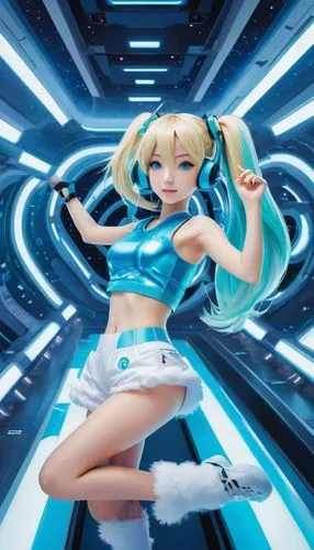 hatsune miku,mmd,ssx,vocaloid,silico,kula,Illustration,Realistic Fantasy,Realistic Fantasy 08