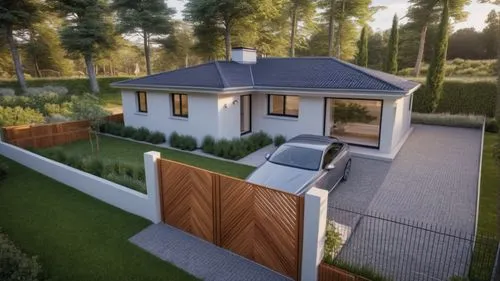 Fais moi un rendu de cette maison contemporaine  avec des arbres ,3d rendering,garden elevation,landscape design sydney,garden design sydney,modern house,landscape designers sydney,render,house drawin