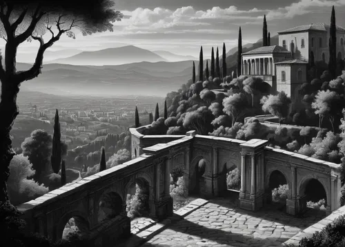 aventine hill,volterra,ancient city,pompeii,ancient rome,necropolis,world digital painting,gordes,meteora,eternal city,montefiascone,tuscan,the ruins of the,rome 2,montepulciano,fantasy landscape,castle of the corvin,ancient roman architecture,tuscany,appia,Photography,Black and white photography,Black and White Photography 08