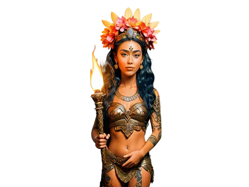 polynesian girl,polynesian,aborigine,tiger lily,maori,voodoo woman,moana,warrior woman,shamanic,fire-eater,headdress,ancient egyptian girl,fire poker flower,hula,tribal chief,balinese,asian costume,torch-bearer,body painting,aborigines,Photography,Artistic Photography,Artistic Photography 08