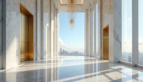 amanresorts,3d rendering,marble palace,marble texture,render,frosted glass,white temple,hallway space,hallway,renderings,daylighting,the threshold of the house,metallic door,lucite,marble,rendered,translucency,art deco background,3d rendered,radiosity,Photography,General,Realistic