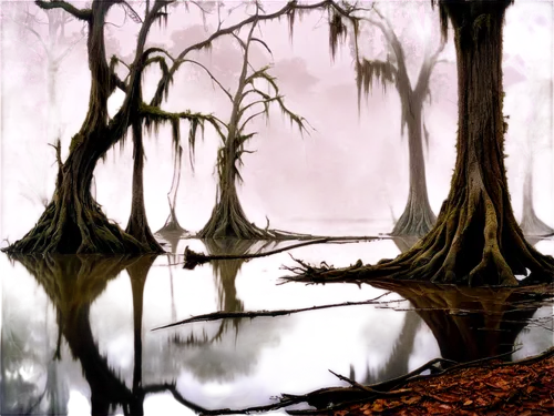 bayou,swampy landscape,swamp,alligator lake,the ugly swamp,spanish moss,alligator alley,bayou la batre,freshwater marsh,backwater,weeping willow,tidal marsh,wet lake,row of trees,ghost forest,herman national park,wetlands,riparian forest,acid lake,backwaters,Illustration,Paper based,Paper Based 16