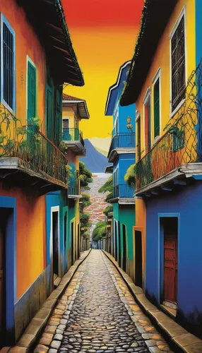 nicaraguan cordoba,antigua,santiago di cuba,madeira,colombia,antigua guatemala,curaçao,san juan,acapulco,santa fe,el salvador dali,colorful city,puerto rico,ecuador,city unesco heritage trinidad cuba,santo domingo,garachico,viñales valley,el salvador,guanabá real,Art,Artistic Painting,Artistic Painting 26