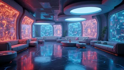 spaceship interior,ufo interior,nightclub,futuristic art museum,spaceland,sky space concept,spaceship space,aqua studio,aquarium,futuristic landscape,scifi,spaceport,nostromo,aquariums,sci fi,sci - fi,lounges,conference room,spacelab,futuristic,Photography,General,Realistic