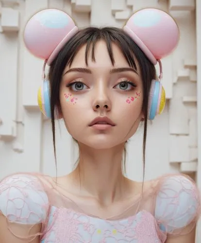 artist doll,doll's facial features,fashion doll,doll head,female doll,headphone,Photography,Documentary Photography,Documentary Photography 08