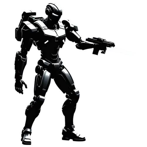 war machine,actionfigure,steel man,3d man,action figure,bolt-004,marvel figurine,metal figure,game figure,iron-man,man silhouette,iron man,armored,ironman,sigma,terminator,military robot,character animation,robot combat,3d figure,Illustration,Black and White,Black and White 33