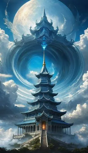 asian architecture,shenlong,fantasy picture,mahadeva,imaginasian,japonic,Conceptual Art,Fantasy,Fantasy 11