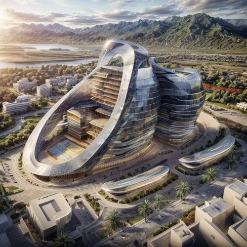 futuristic architecture,futuristic art museum,chinese architecture,futuristic landscape,dalian,largest hotel in dubai,hongdan center,xi'an,zhengzhou,tianjin,solar cell base,stadium falcon,asian architecture,3d rendering,archidaily,smart city,beijing,qlizabeth olympic park,yuanyang,shenyang