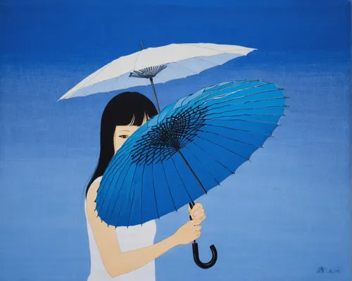 japanese umbrella,asian umbrella,summer umbrella,parasols,blue hawaii,parasol,japanese umbrellas,japanese woman,japanese art,man with umbrella,art deco woman,blue fish,little girl with umbrella,brolly,umbrella,blue rain,geisha girl,blue butterfly,overhead umbrella,cocktail umbrella,Illustration,Japanese style,Japanese Style 20