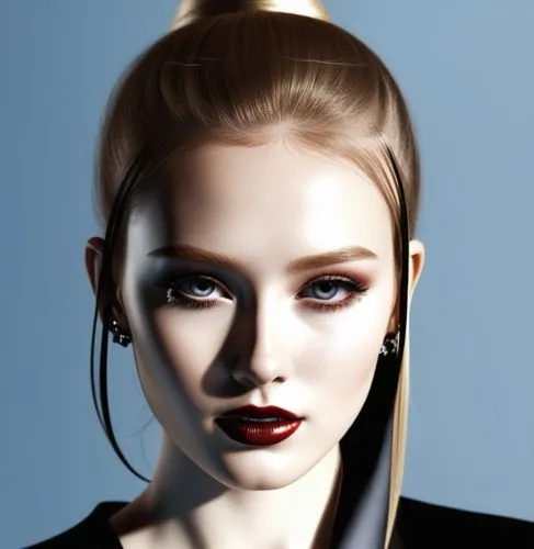 超逼真，时尚,an image of a woman with red lips and hair,derivable,seyfried,fashion vector,behenna,portrait background,sansa,Photography,General,Realistic