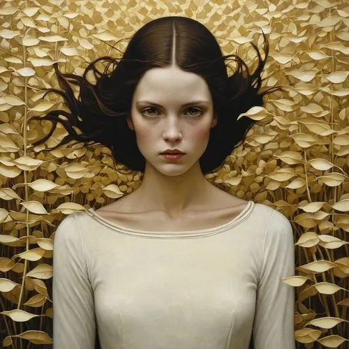 women,jingna,gold wall,goldwell,soderbergh,golden crown,stoker,gilded,gold paint stroke,gold crown,stuever,gold lacquer,gold paint strokes,goldbloom,rankin,gold leaf,gold spangle,gold foil art,gold je