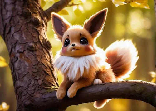 eevee,cute fox,adorable fox,little fox,wickett,squirrel,squirell,red squirrel,forest animal,sylbert,pomeranian,fennec,fennec fox,springmann,conker,he is climbing up a tree,squirreled,a fox,yuhina,knuffig,Art,Classical Oil Painting,Classical Oil Painting 04