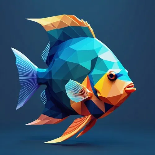 blue fish,snapfish,triggerfish,fish in water,guardfish,trigger fish,Unique,3D,Low Poly