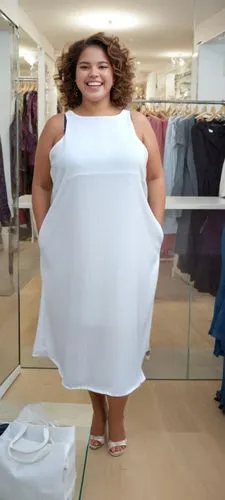 body positivity,xl,stav,sumo wrestler,alcione,margolyes,muumuu,taille,overweight,bariatric,xxl,fat,woman shopping,undersize,weightiness,ihram,supersized,weight control,obesity,maidenform,Female,South Americans,Wavy,Youth & Middle-aged,XL,Happy,Women's Wear,Indoor,Boutique Space