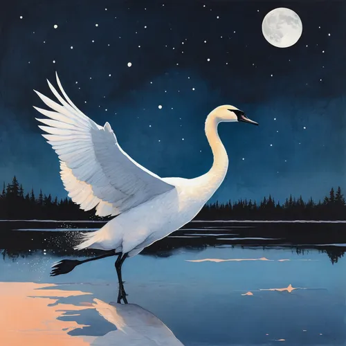 constellation swan,trumpeter swan,trumpeter swans,fujian white crane,tundra swan,whooping crane,bird painting,swan lake,white swan,egret,swan,trumpet of the swan,night bird,white heron,swans,swan on the lake,white egret,snowy egret,canadian swans,red-crowned crane,Illustration,Paper based,Paper Based 19