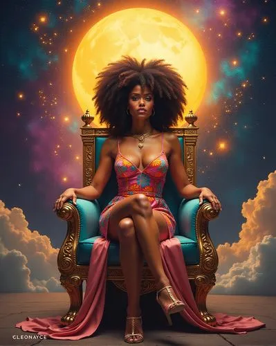 afrofuturism,afrocentrism,queenship,afrocentric,oshun,womanist,Illustration,Retro,Retro 01