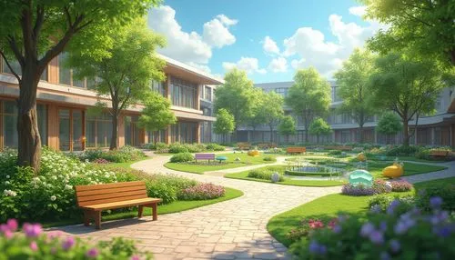 streamwood,netherwood,sake gardens,springside,springwood,spring garden,flower garden,townhomes,bloomgarden,sunnybrook,greenspaces,courtyards,springfields,townsquare,sylvania,greenspace,parkview,apartment complex,3d rendered,aurora village,Photography,General,Realistic