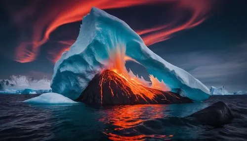 eruption,iceberg,eruptive,erupting,antarctica,volcanic eruption,erupt,iceburg,magma,icebergs,volcanic,antartica,antarctic,lava flow,lava,erupts,auroral,ice landscape,solar eruption,arctic antarctica,Photography,Artistic Photography,Artistic Photography 04