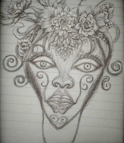 doodles,floral doodles,pencil and paper,sketch pad,elven flower,flourishes,rose flower drawing,graphite,african woman,polynesian girl,flower drawing,floral design,ornamental,ball pen,ballpoint pen,mys