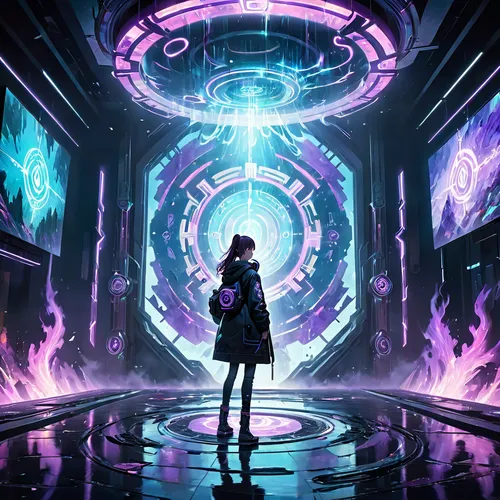 cyberpunk,cg artwork,ultraviolet,cyber,scifi,electric arc,aura,futuristic,sci fiction illustration,libra,echo,nebula guardian,beyond,cyberspace,astral traveler,sci - fi,sci-fi,dimension,anomaly,auqarium,Anime,Anime,General